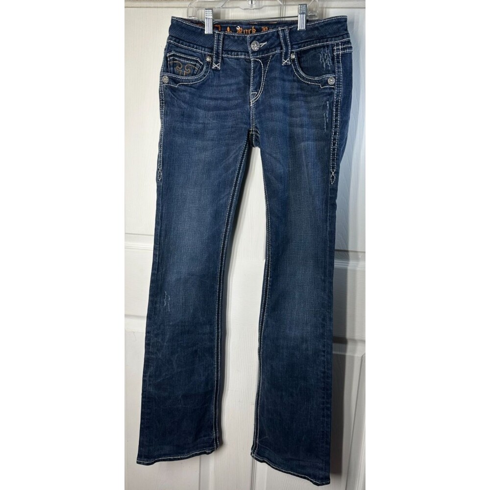 Rock Revival Jeans Women's 28/34 Debbie Boot-Cut Medium Wash Denim Low Rise READ